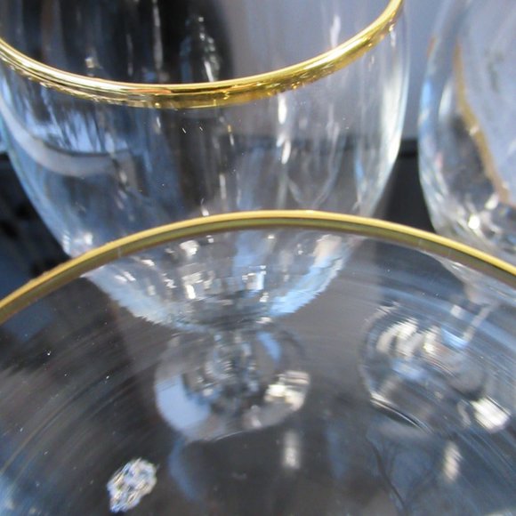 4 Wine Glasses Water Goblet with Gold Rim in Original Box Ancam Pasabahce Turkey - Picture 8 of 14